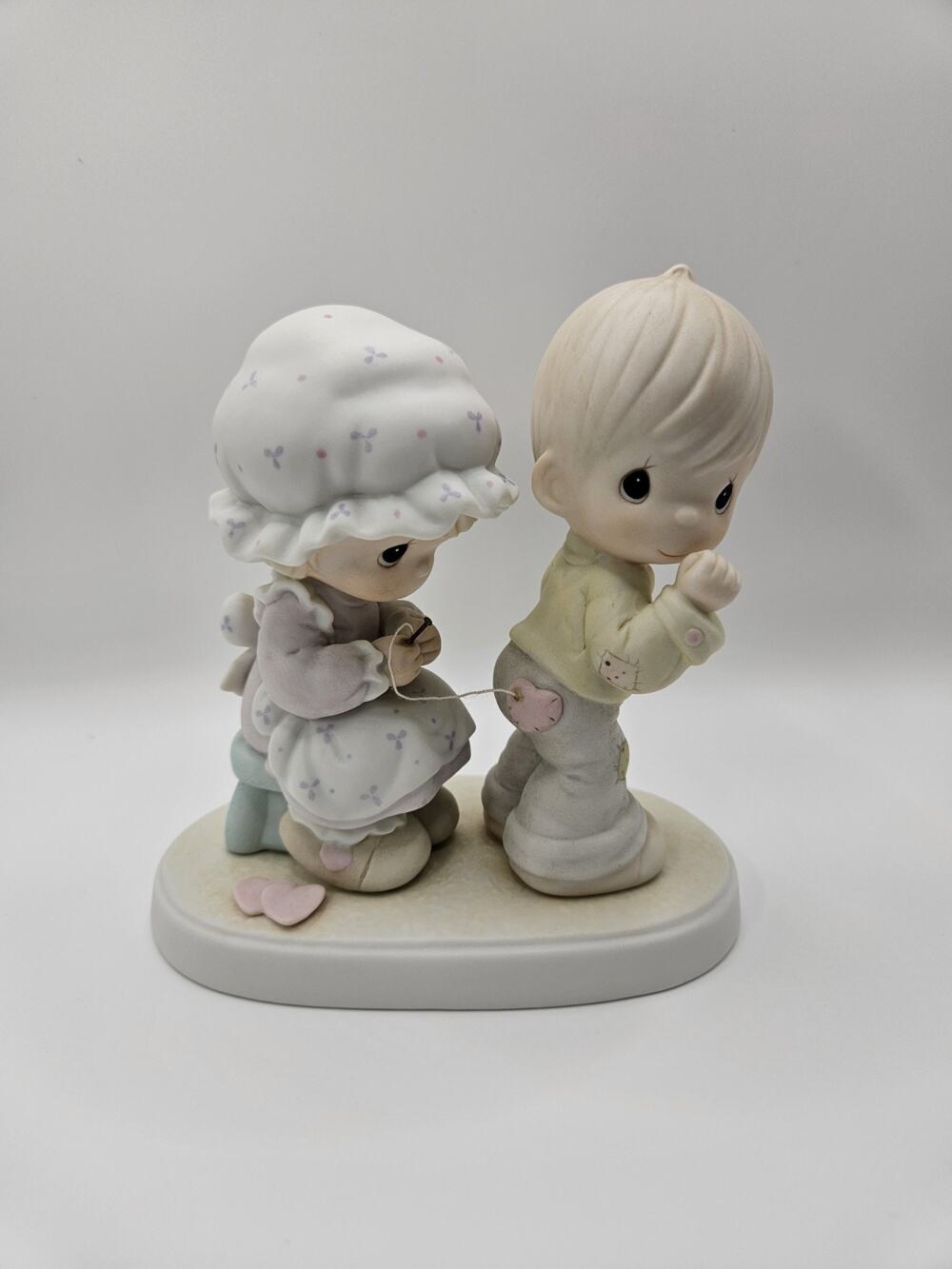 Precious Moments Sew In Love 106844 1987 Cedar Tree Retired Sam Butcher Figurine